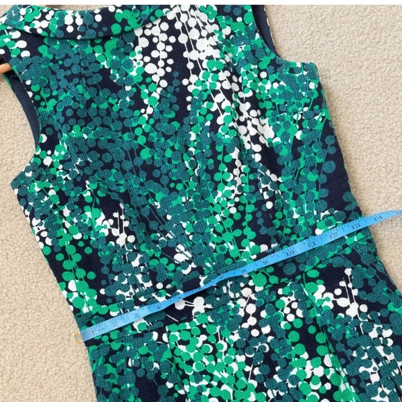 NEW Boden Martha Shift Dress Green Black Print Sleeveless Cotton Blend Size 2 - Picture 7 of 13